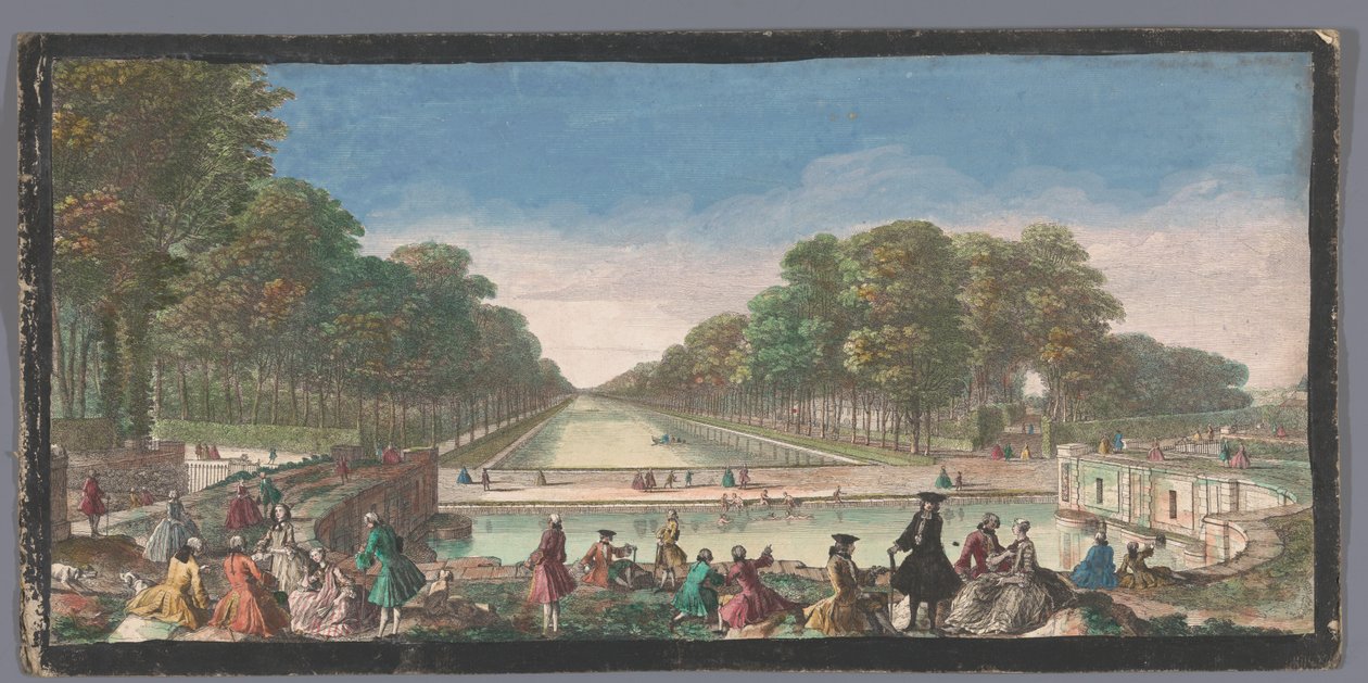 منظر للقناة الكبرى في حديقة Palais de Fontainebleau Veüe du Canal، de Fontainebleau (العنوان على الكائن) بواسطة مجهول