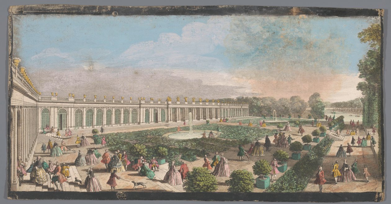 منظر لـ Grand Trianon في Tuin van Versailles عرض Château de Trianon من جانب الرواق (العنوان على الكائن) بواسطة مجهول