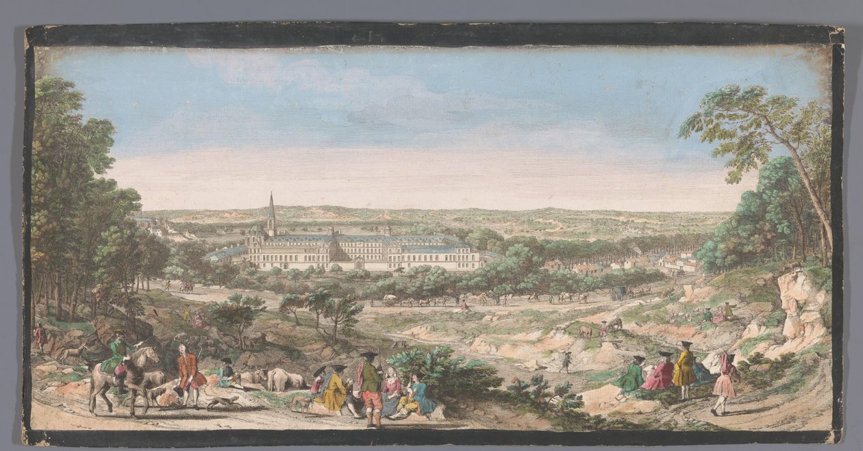 Gezicht op het Royal House of Saint-Louis te Saint-Cyr منظر للمناظر الطبيعية والبيت الملكي في سانت سير (العنوان على الكائن) بواسطة مجهول