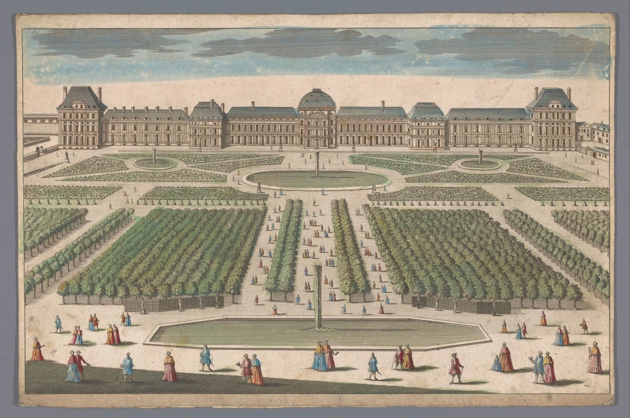 منظر لقصر التويلري في باريس من Jardin des Tuileries بواسطة مجهول