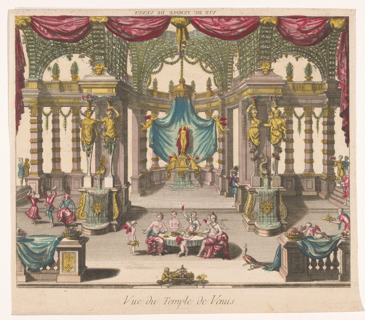 منظر داخلي لمعبد فينوس Vue du Temple de Venus (العنوان على الكائن) بواسطة مجهول
