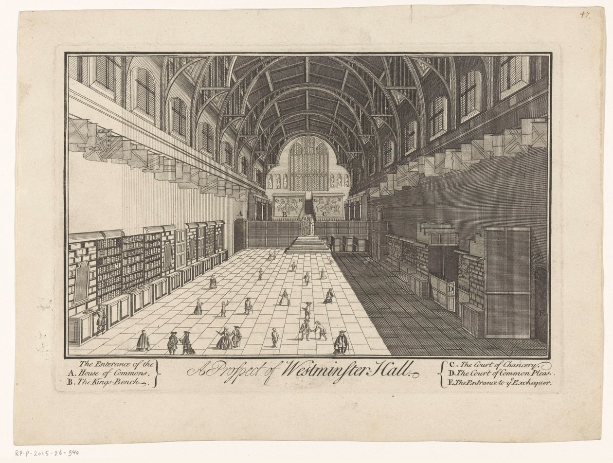 داخل قاعة وستمنستر في لندن A Prospect of Westminster Hall (العنوان على الكائن) بواسطة مجهول