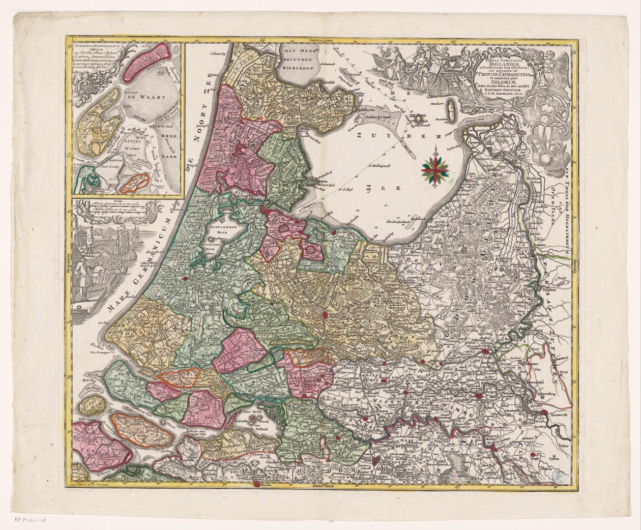Kaart van Holland، Utrecht en een deel van Gelderland جدول مقاطعات هولندا موزعة بين محافظاتهم (...] (العنوان على الكائن) بواسطة مجهول