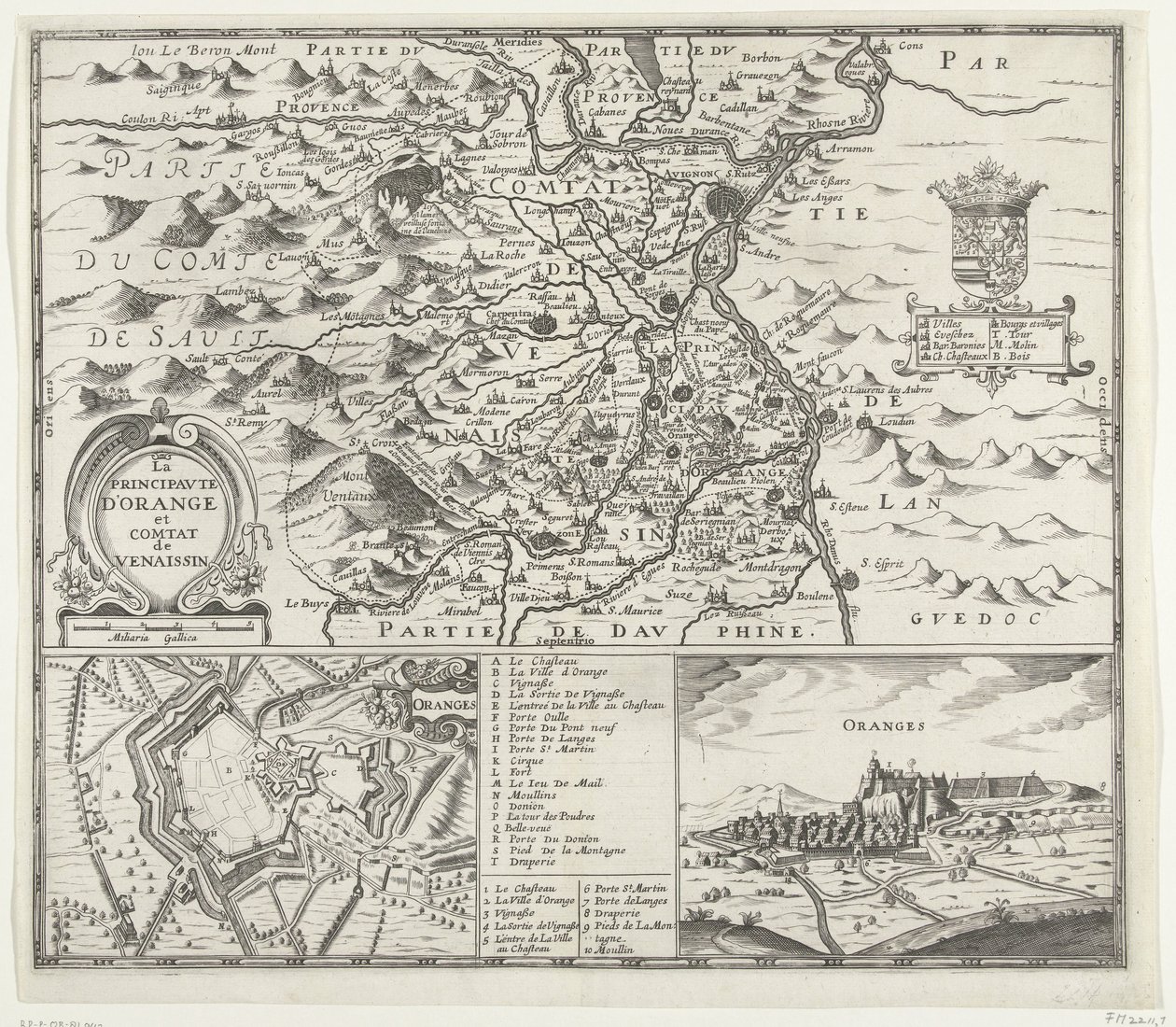 خريطة لإمارة أورانج ، 1639 La Principaute d