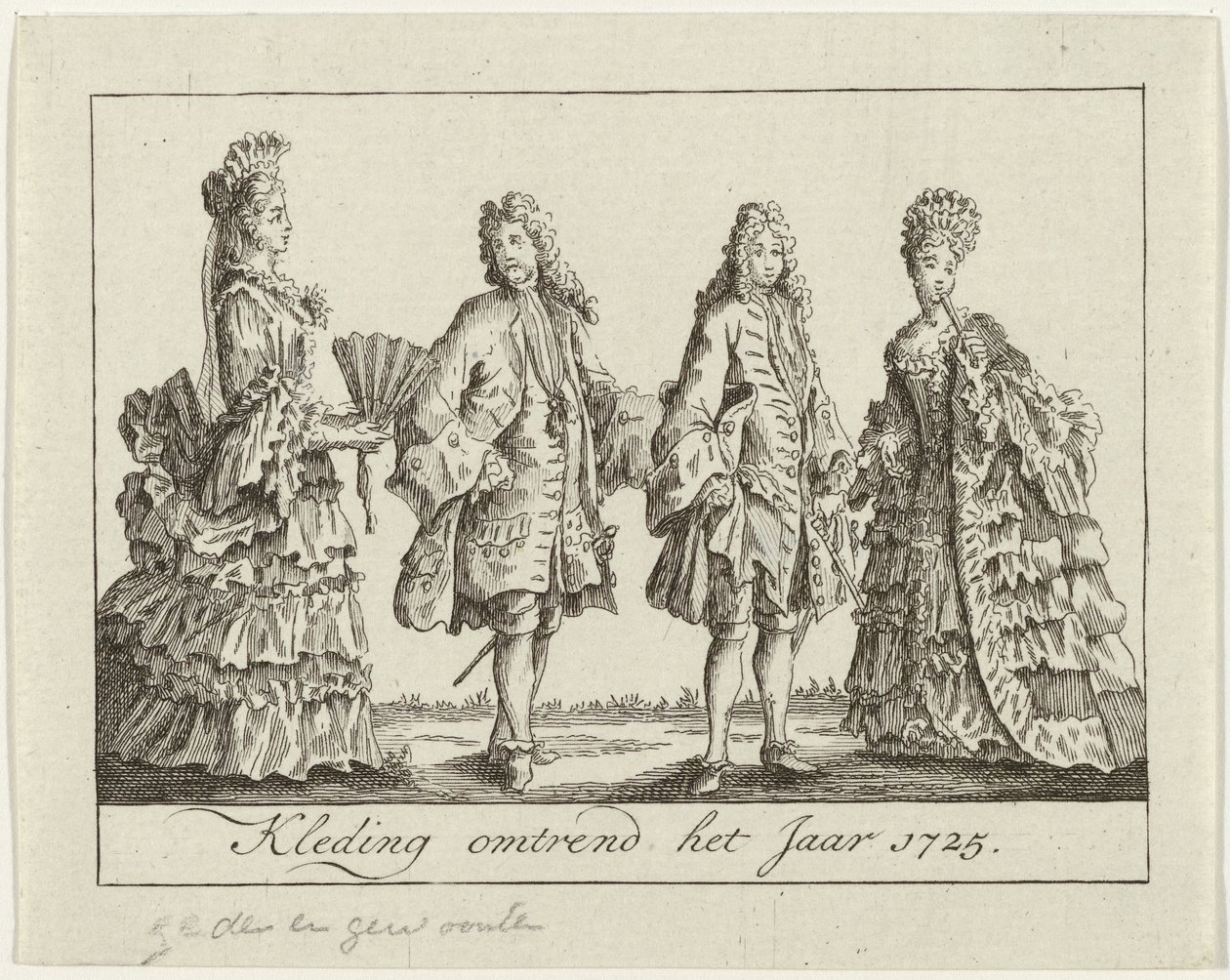 الملابس حوالي 1725 ملابس حول عام 1725 (العنوان على الكائن) بواسطة مجهول