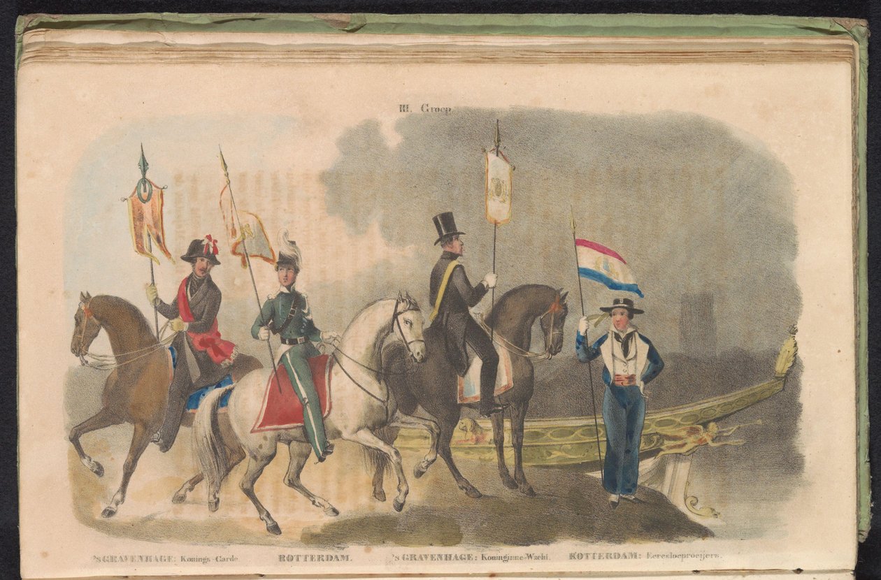 أزياء ورايات حرس الشرف في لاهاي وروتردام ، 1840-1842 ثالثا. المجموعة (العنوان على الكائن) بواسطة مجهول
