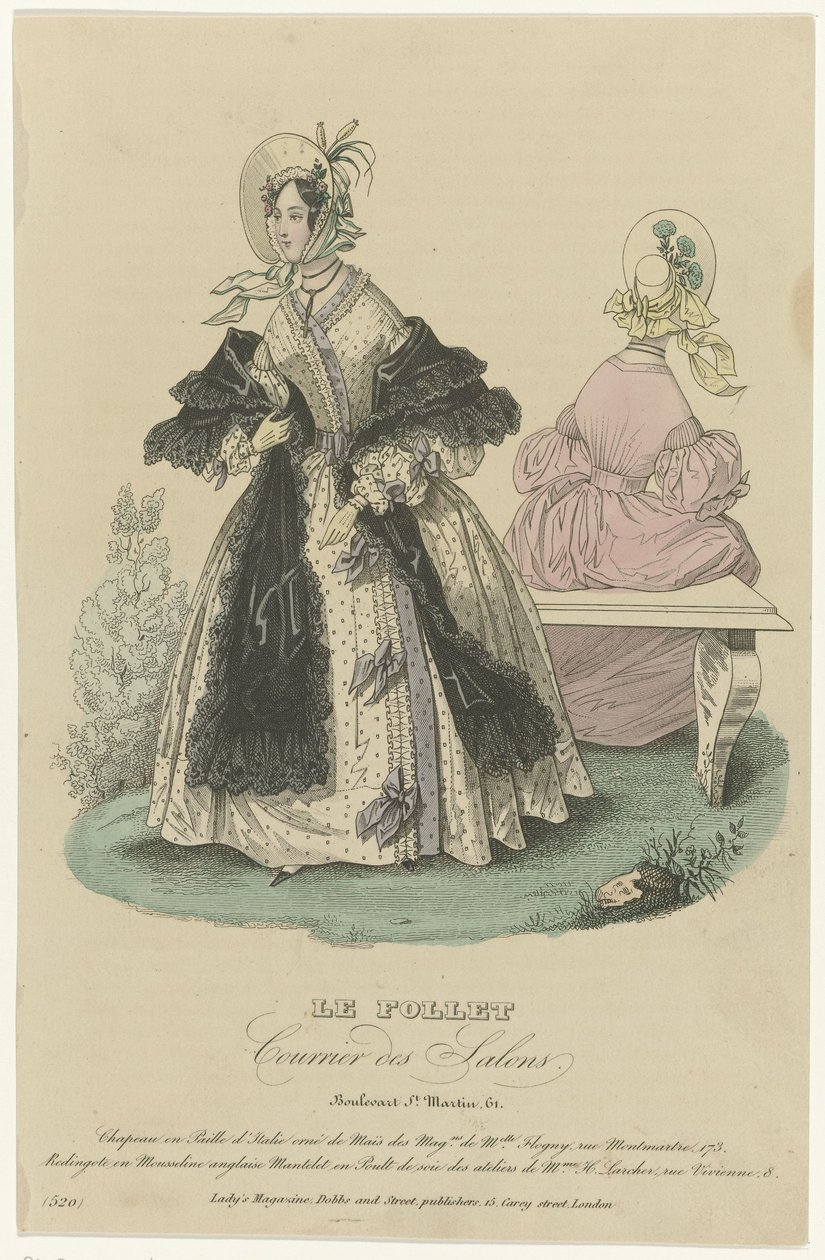 Le Follet ، Courrier des Salons ، كاليفورنيا. 1836 ، رقم 520: قبعة من القش (...) بواسطة مجهول