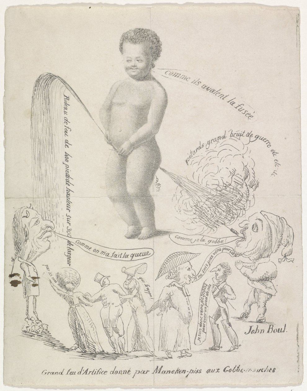 يوفر Manneken Pis الألعاب النارية ، 1820 Grand feu d