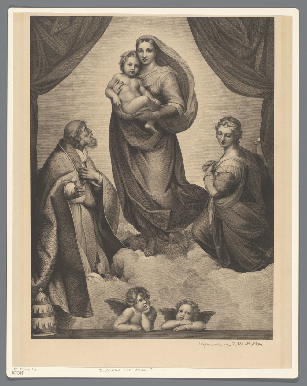 ماري والطفل في H. Sixtus و H. Barbara سيستين مادونا بواسطة مجهول