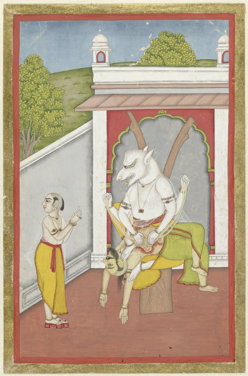 Narasimha (تجسد الرجل والأسد لفيشنو) بواسطة مجهول