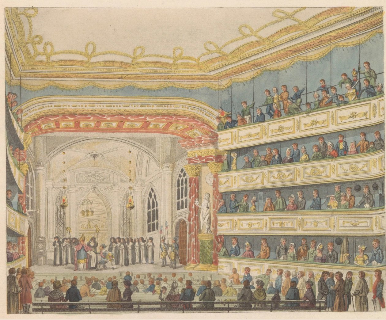 أداء Gijsbrecht van Aemstel في المسرح في أمستردام ، حوالي 1810-1813 Vue de l