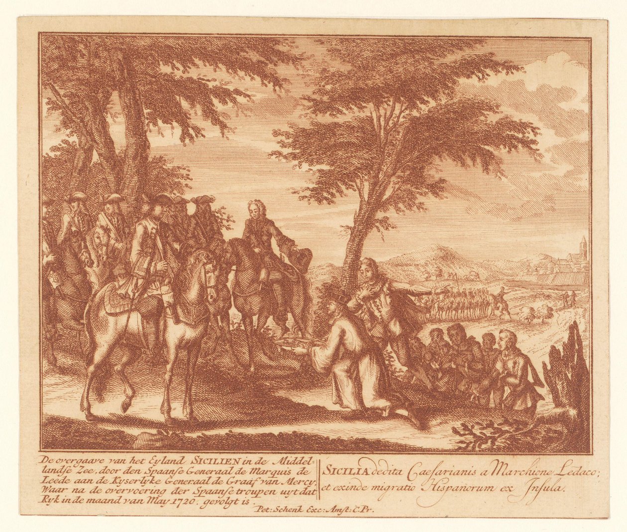 استسلام صقلية من قبل الأسبان للفرنسيين ، مايو 1720 استسلام Eyland Sicilian في البحر الأبيض المتوسط ​​(...) (العنوان على الكائن) بواسطة مجهول