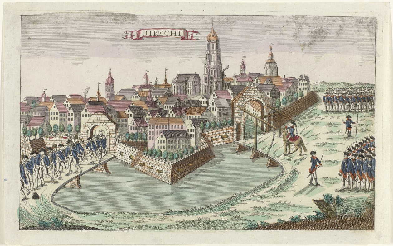 الوطنيون يغادرون أوتريخت ، 1787 أوترخت (العنوان على الكائن) بواسطة مجهول
