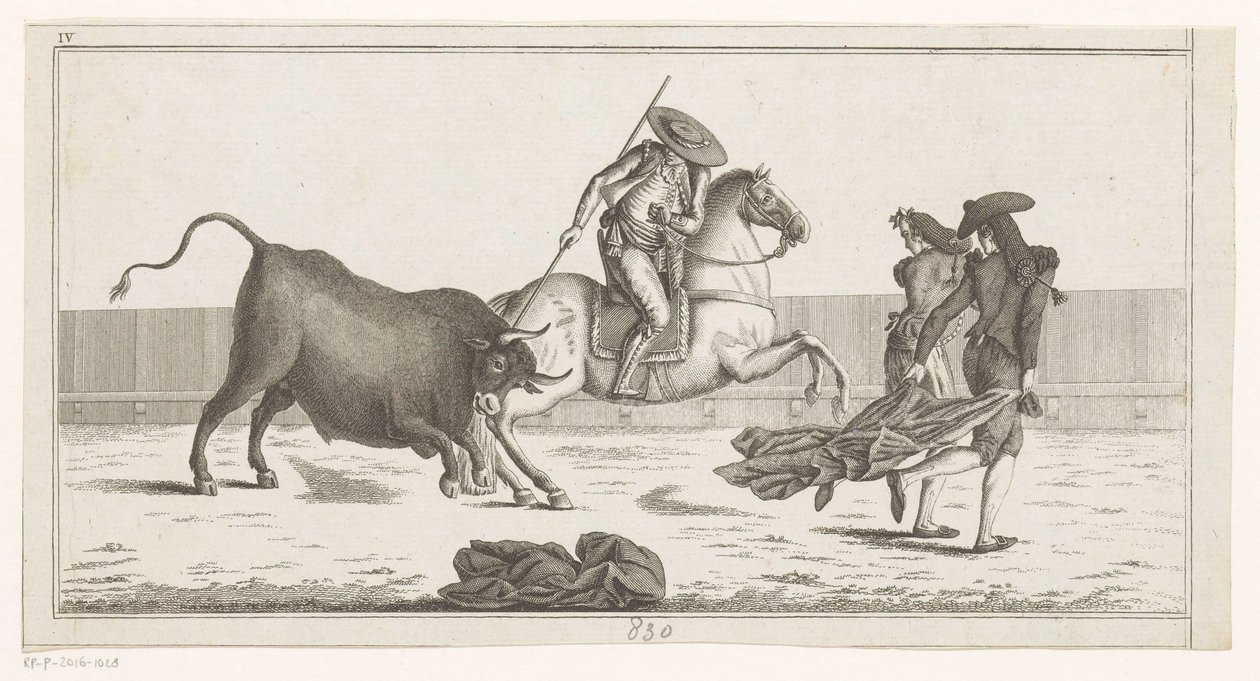 يغرق بيكادور رمحه في ثور Coleccion de las Principales suertes de una corrida de toros (عنوان السلسلة على الكائن) مجموعة من أهم المناورات في مصارعة الثيران (عنوان المسلسل) بواسطة مجهول