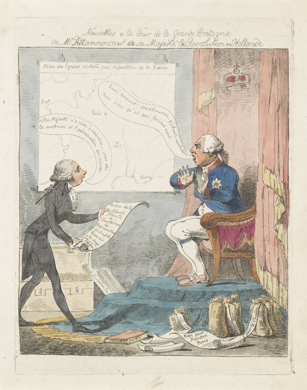 بيت برينجت جورج الثالث جديد على الثورة في هولندا ، 1795 أخبار في محكمة بريطانيا العظمى أو السيد بيت يعلن لصاحب الجلالة الثورة في هولندا (العنوان على وجوه) بواسطة مجهول