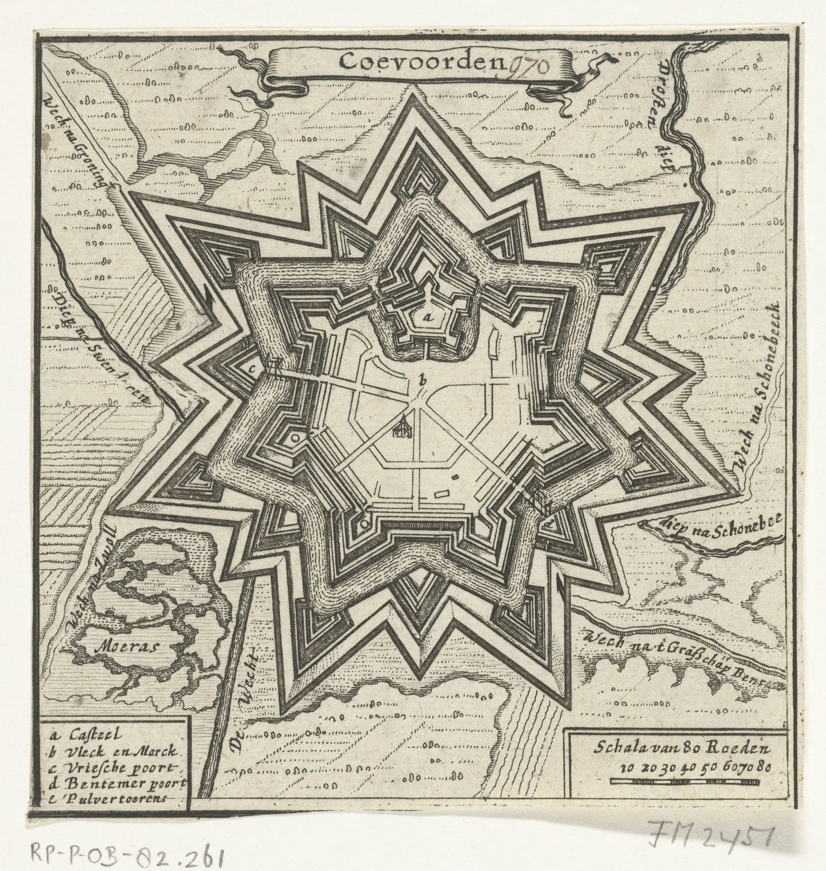 خريطة Coevorden ، 1672 Coevoorden (العنوان على الكائن) بواسطة مجهول