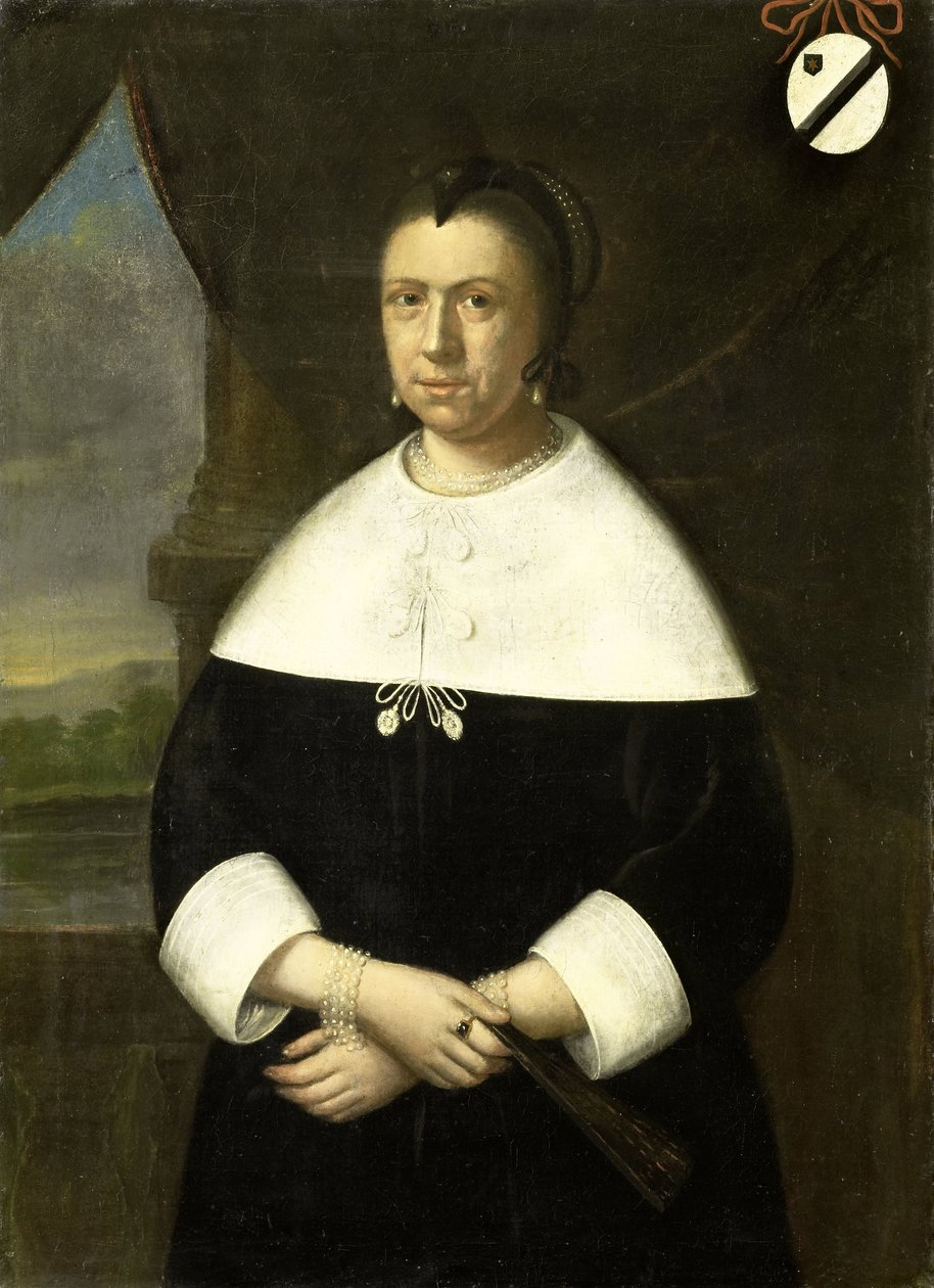 صورة ماريا كويفيليريوس (1629-64) ، الزوجة الأولى ليان فان ريبيك ، أو زوجته الثانية ماريا سكيبيو (سي 1630-1695) بواسطة مجهول