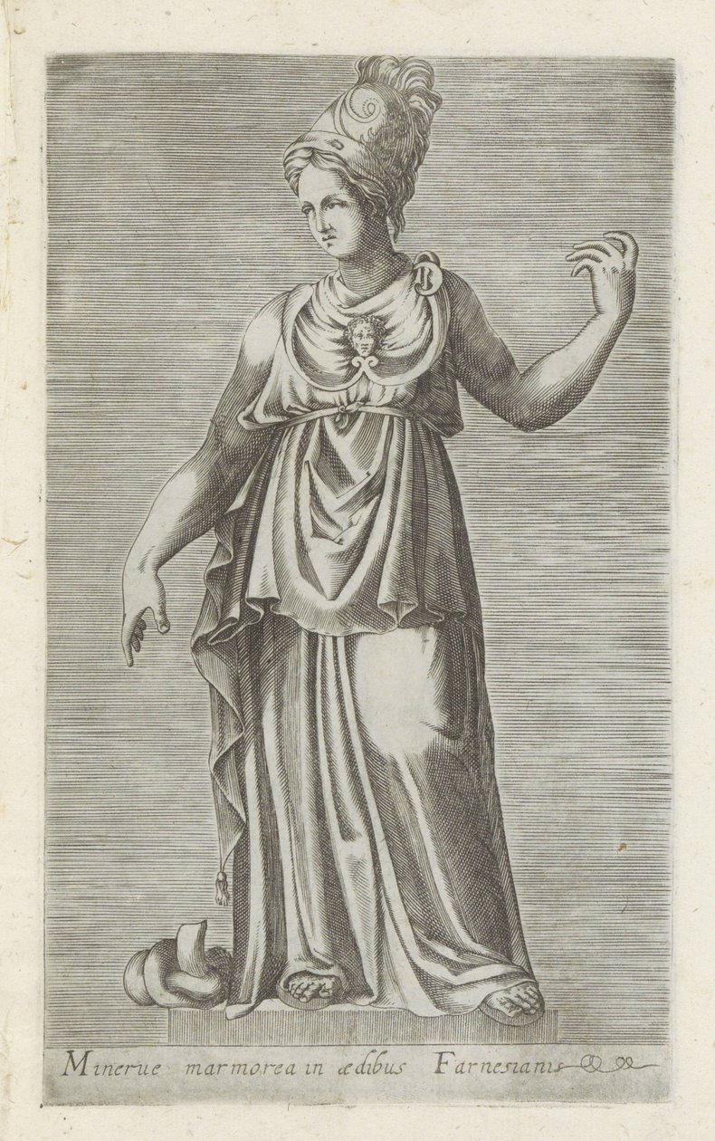 نحت مينيرفا رخام Minerve في قصر Farnesian (العنوان على الكائن) المنحوتات العتيقة في روما (عنوان السلسلة) أيقونات التماثيل القديمة لمدينة روما والتي تظهر في الأماكن العامة (عنوان السلسلة) بواسطة مجهول