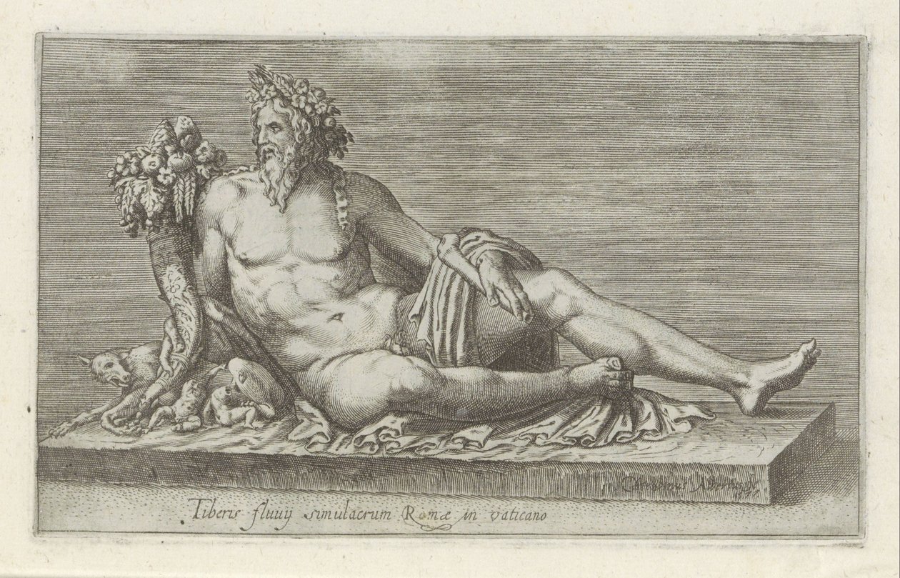 Sculptuur van de rivier de Tiber تمثال نهر التيبر لروما في الفاتيكان (العنوان على الكائن) المنحوتات العتيقة في روما (عنوان السلسلة) أيقونات التماثيل القديمة لمدينة روما والتي تظهر في الأماكن العامة (عنوان السلسلة) بواسطة مجهول