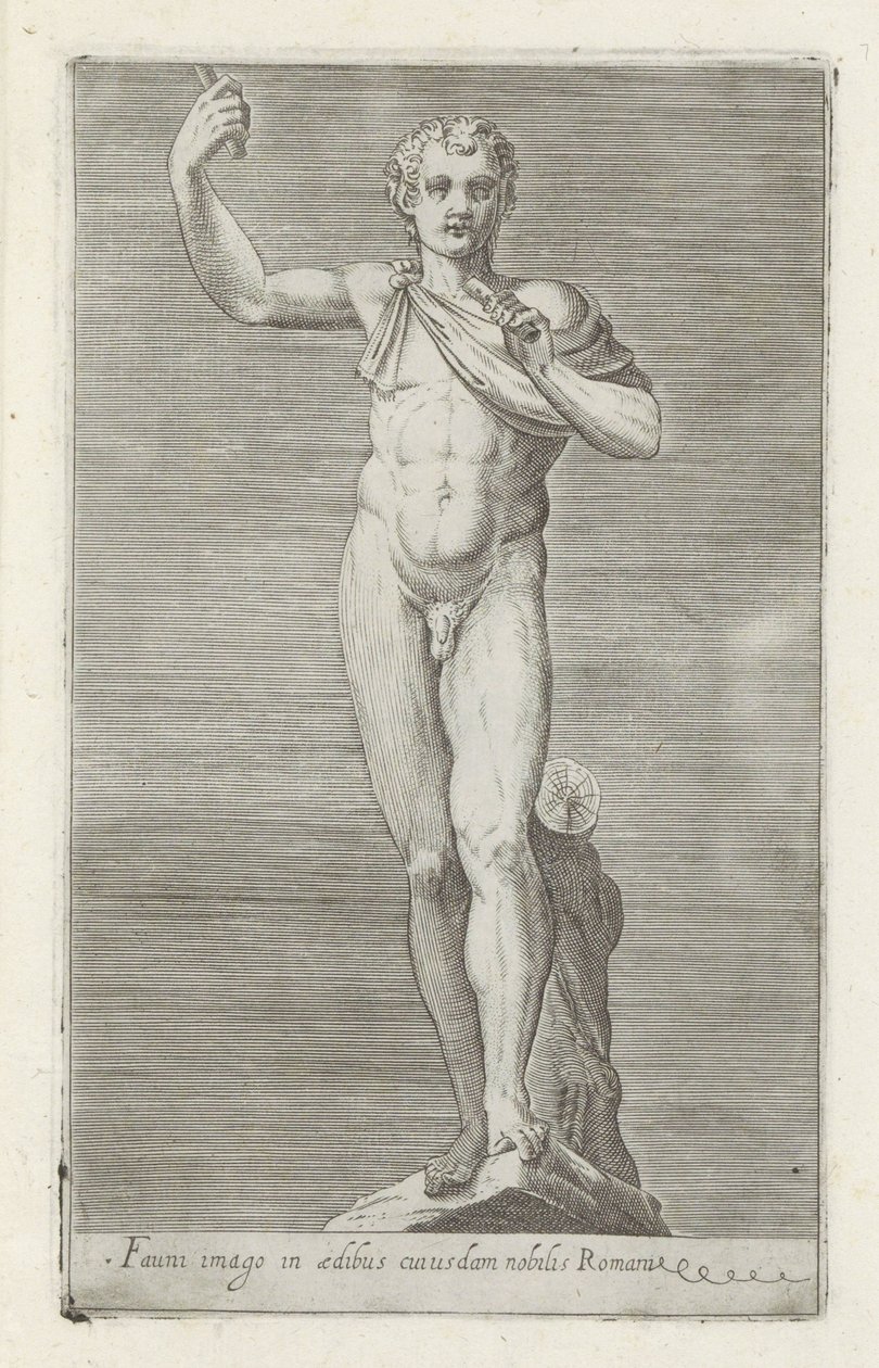 Sculptuur van een faun صورة لحيوان في منزل أحد النبلاء الرومان (العنوان على الشيء) المنحوتات العتيقة في روما (عنوان السلسلة) أيقونات التماثيل القديمة لمدينة روما والتي تظهر في الأماكن العامة (عنوان السلسلة) بواسطة مجهول