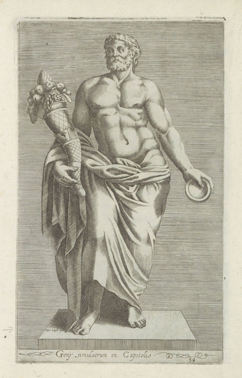 التقى Sculptuur van een man een hoorn des overvloeds تمثال جني في مبنى الكابيتول (العنوان على الكائن) المنحوتات العتيقة في روما (عنوان السلسلة) أيقونات التماثيل القديمة لمدينة روما والتي تظهر في الأماكن العامة (عنوان السلسلة) بواسطة مجهول