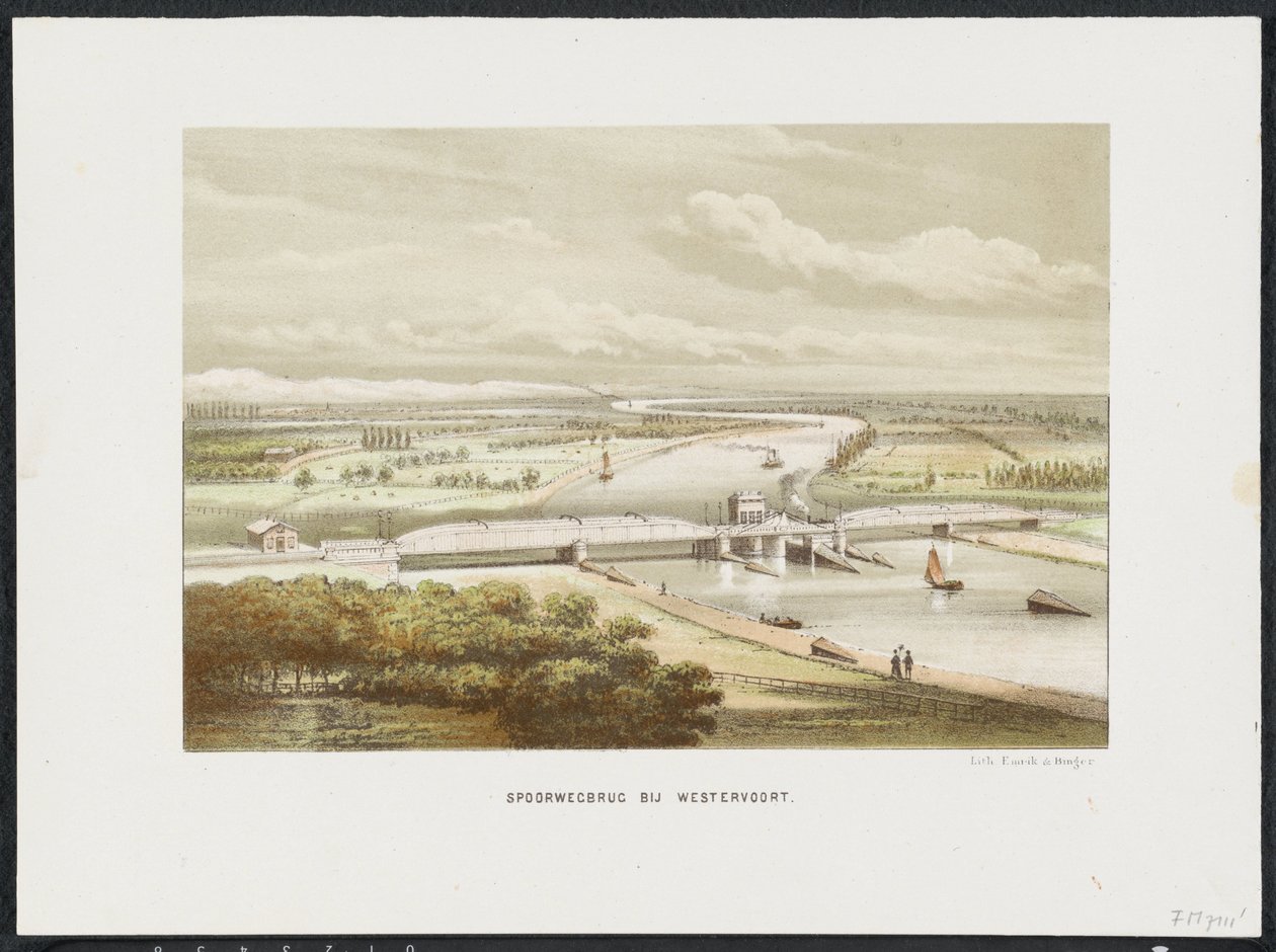 جسر للسكك الحديدية في Westervoort ، 1846 جسر للسكك الحديدية في Westervoort (العنوان على الكائن) جسور السكك الحديدية الرئيسية في هولندا (عنوان السلسلة) بواسطة مجهول