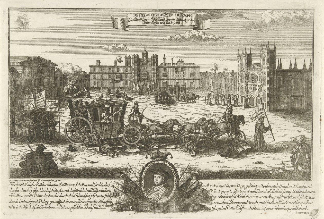 سبوتبرنت أوب دي إنجلسي ، تشارلز إدوارد ستيوارت ، 1745 Despreendenten Trivmph / التمرد في اسكتلندا لجميع محبي العبادة والحرية (العنوان على الشيء) بواسطة مجهول