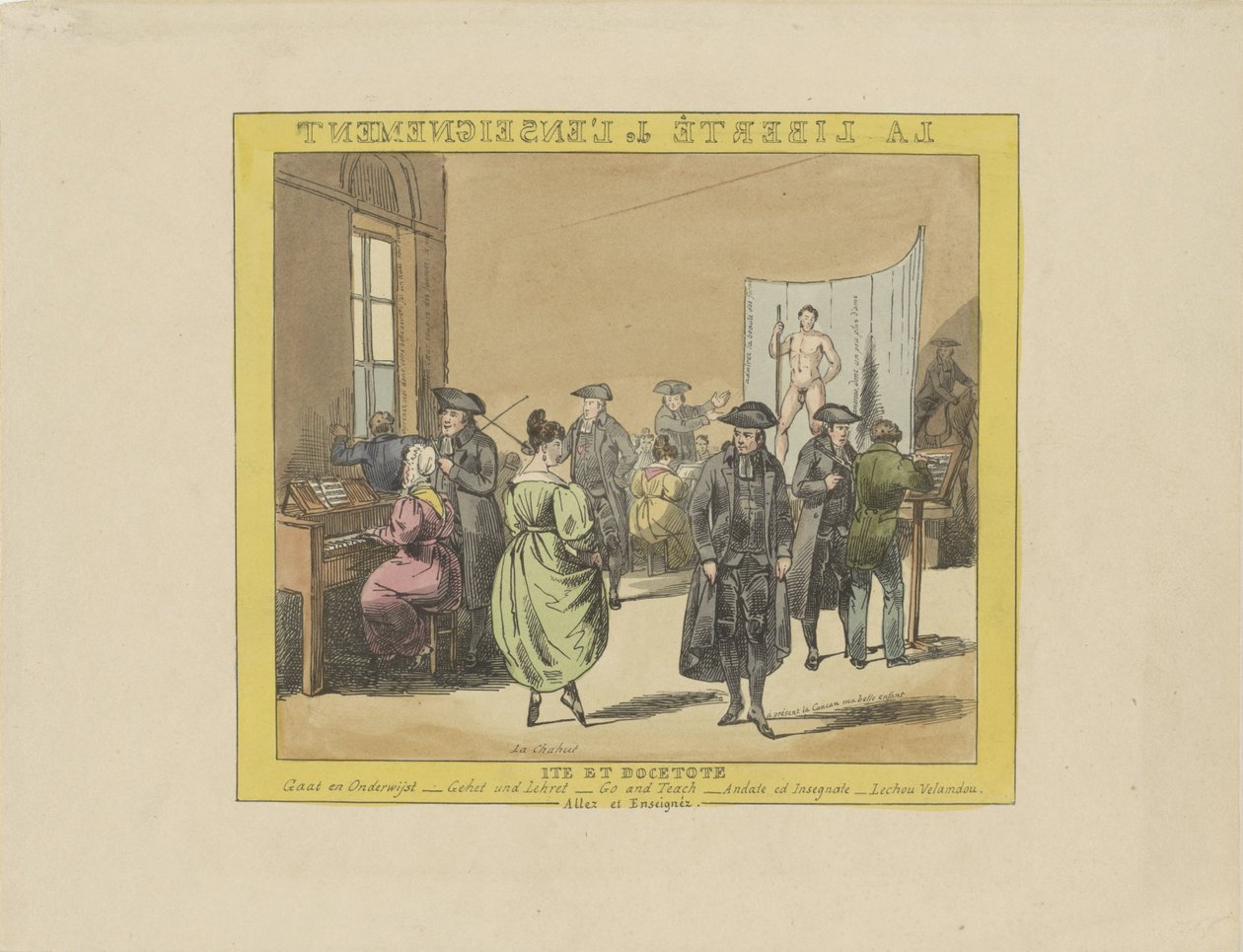 رسم كاريكاتوري عن حرية التعليم ، 1828 La Liberté de l