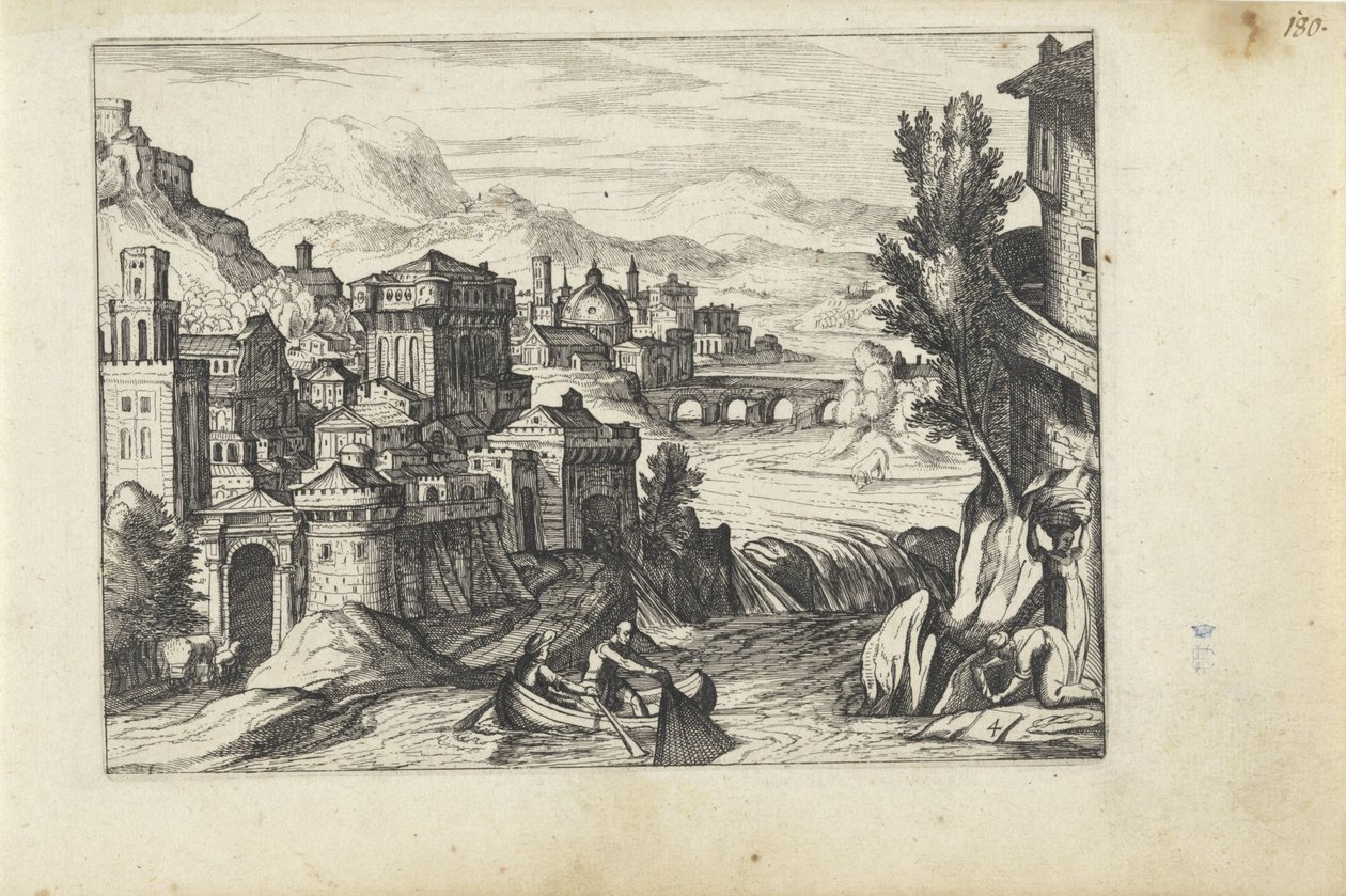 مدينة على نهر المناظر الطبيعية بالأشكال (عنوان المسلسل) بواسطة مجهول