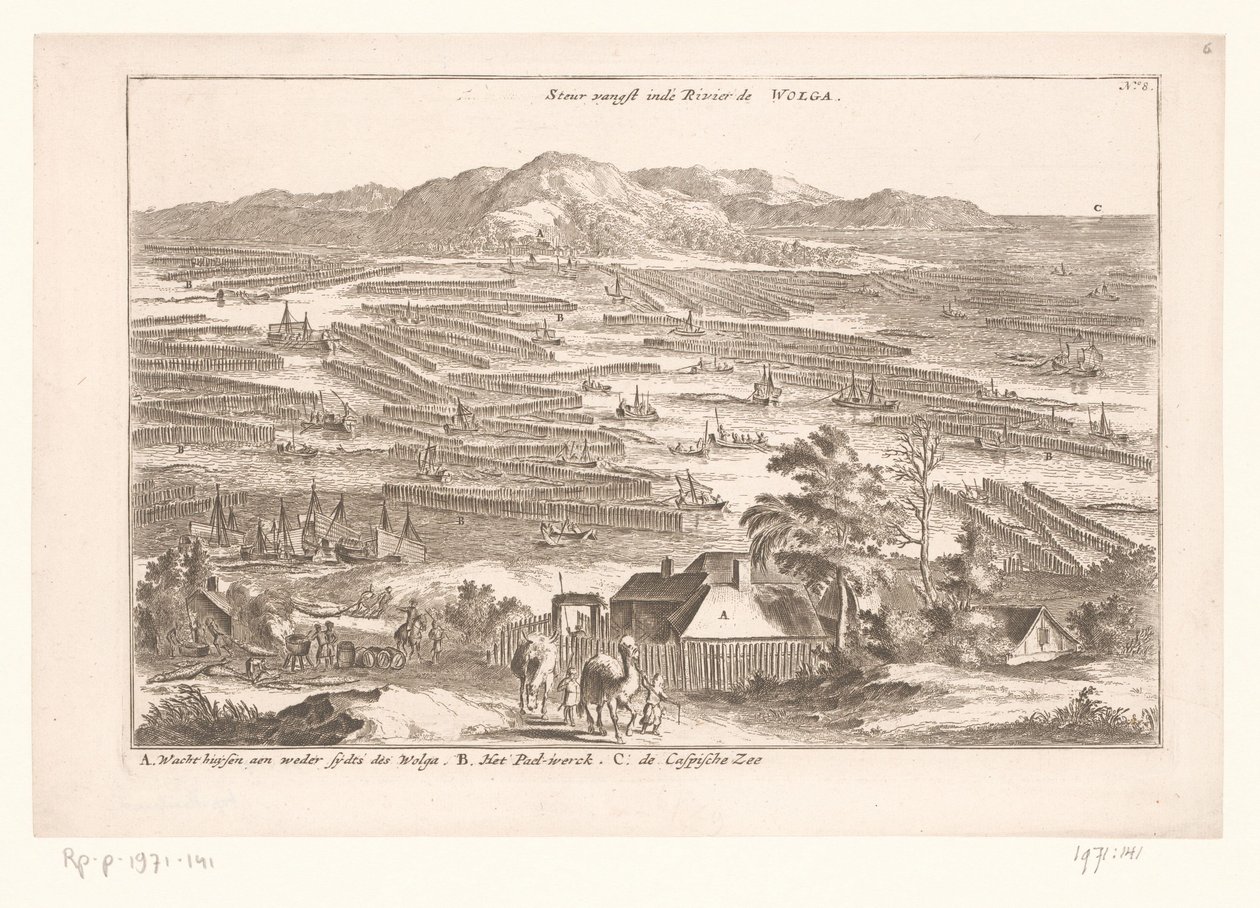 صيد سمك الحفش في نهر الفولغا صيد سمك الحفش في نهر الفولجا (العنوان على الجسم) بواسطة مجهول