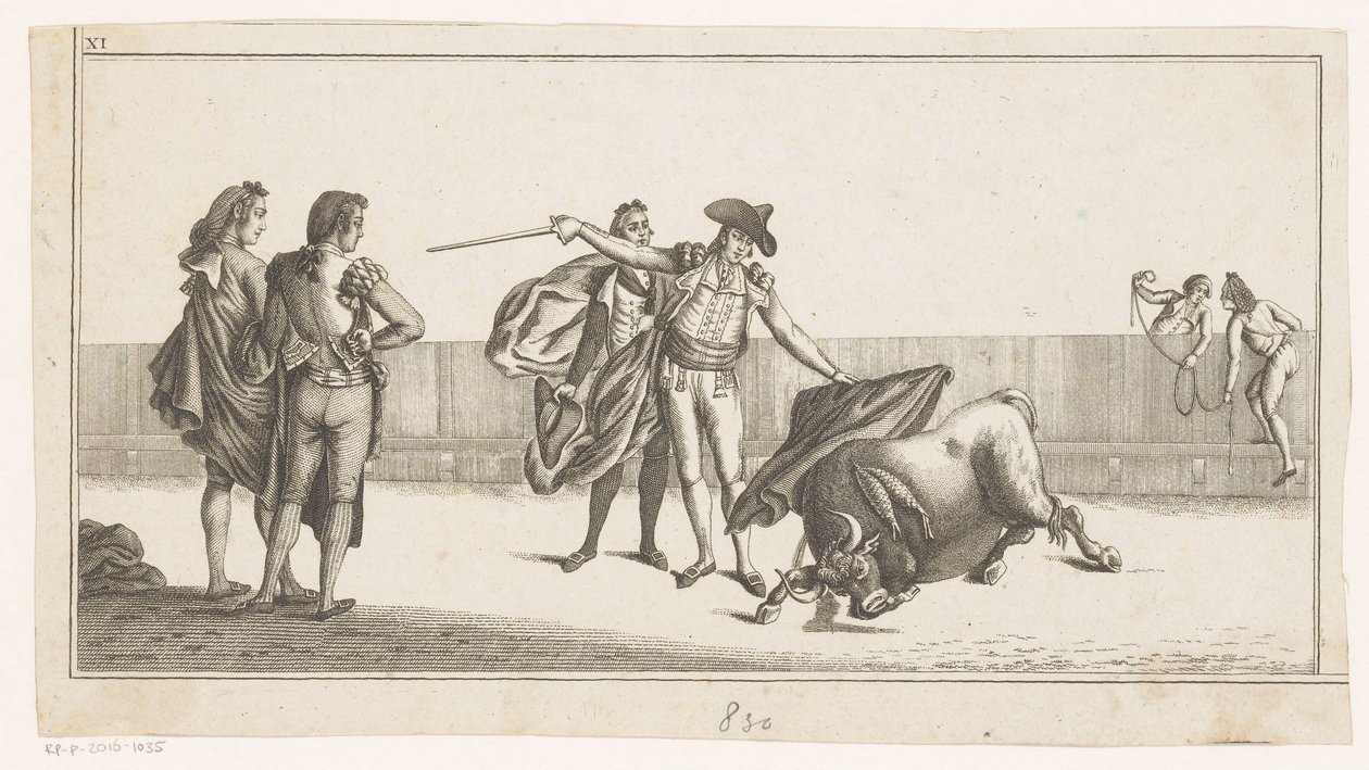 طعن الثور من قبل مصارع الثيران Coleccion de las Principales suertes de una corrida de toros (عنوان السلسلة على الكائن) مجموعة من أهم المناورات في مصارعة الثيران (عنوان المسلسل) بواسطة مجهول