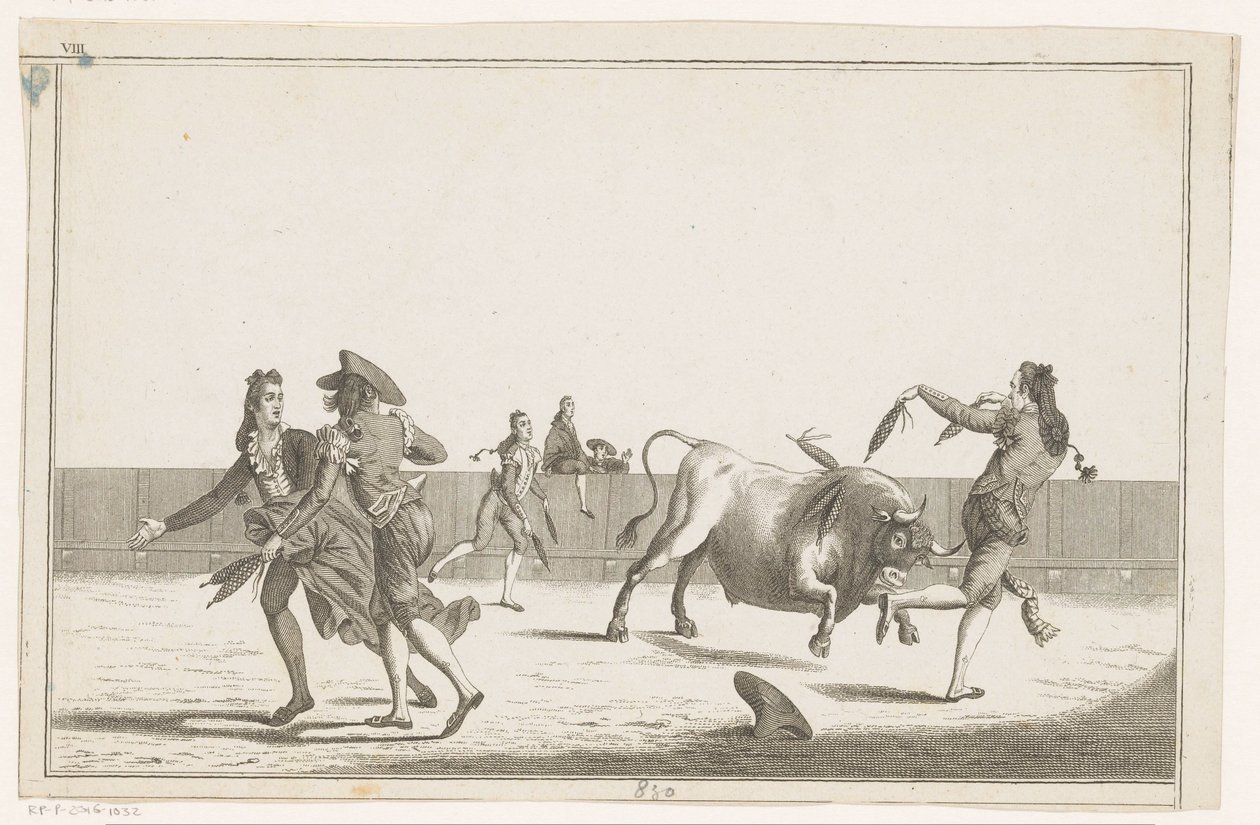 يتم تحدي برج الثور مع العصابات Coleccion de las Principales suertes de una corrida de toros (عنوان السلسلة على الكائن) مجموعة من أهم المناورات في مصارعة الثيران (عنوان المسلسل) بواسطة مجهول