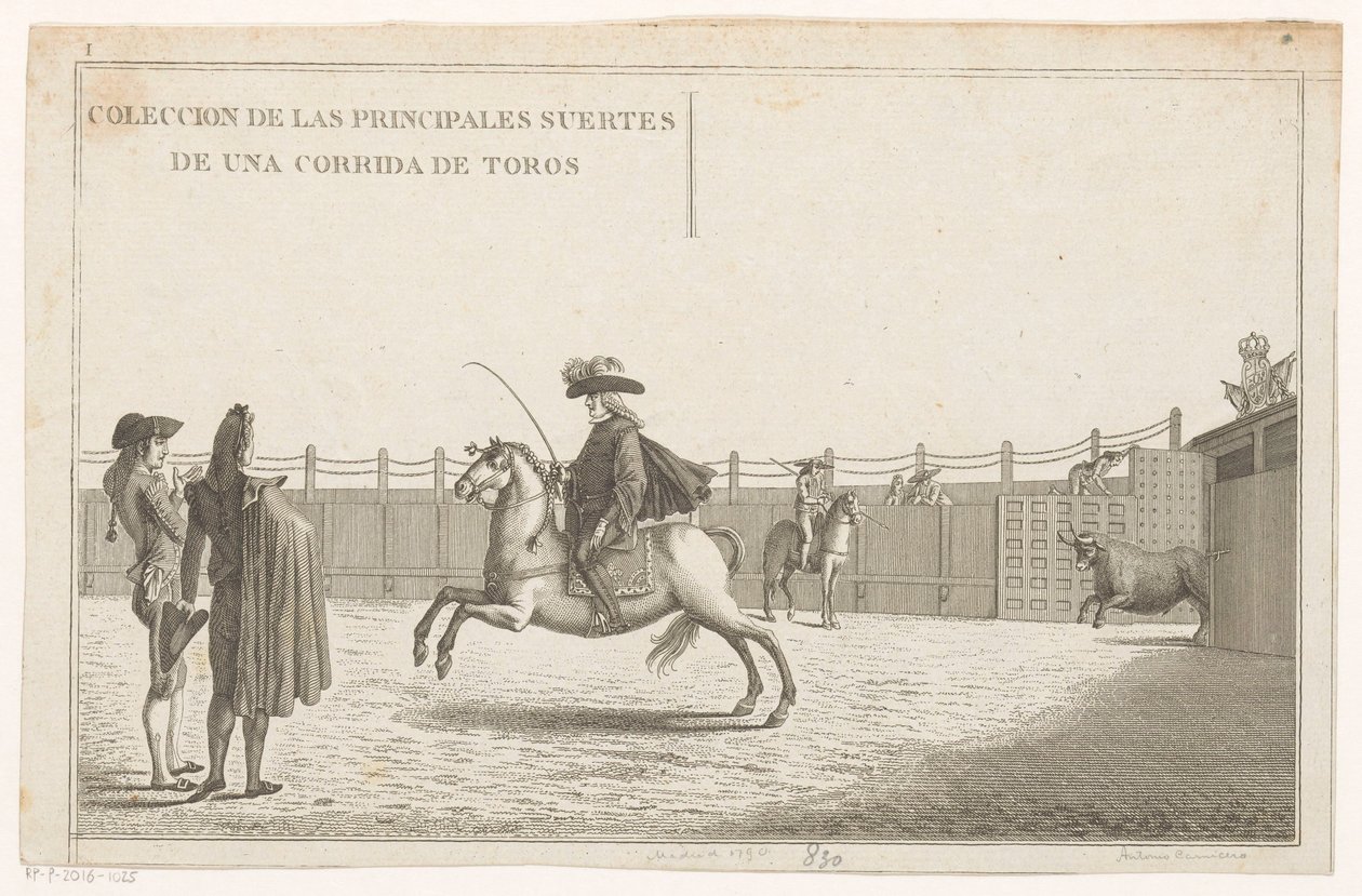 مصارعو الثيران في الساحة Coleccion de las Principales suertes de una corrida de toros (عنوان السلسلة على الكائن) مجموعة من أهم المناورات في مصارعة الثيران (عنوان المسلسل) بواسطة مجهول