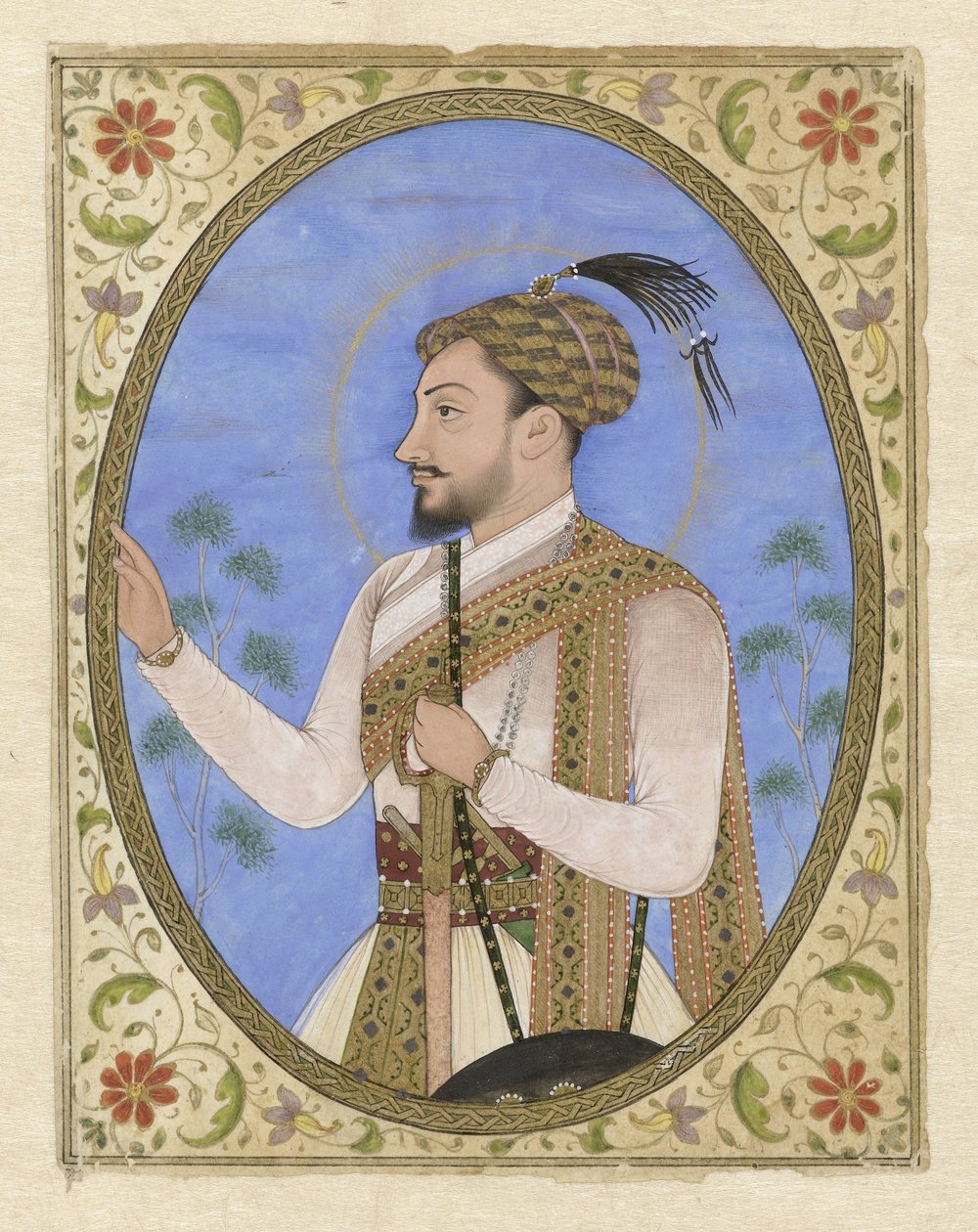 سلطان محمد عادل شاه Portretminiatuur van Sultan محمد عادل شاه فان بيجابور بواسطة مجهول
