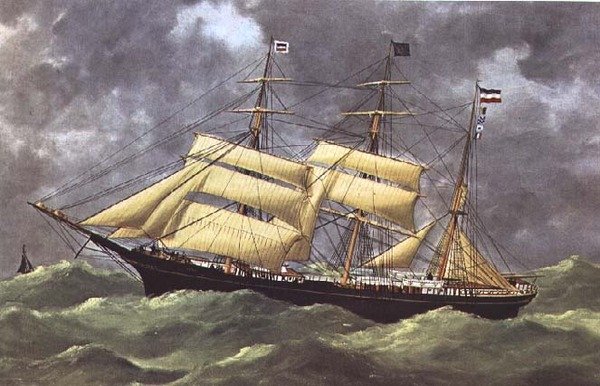 The Barque Dora (طباعة) بواسطة مجهول