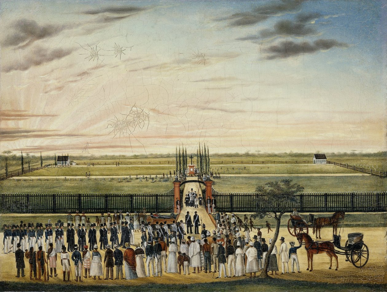 دفن الأب جوانيس فيتوس يانسن (1803-43) في باراماريبو بواسطة مجهول