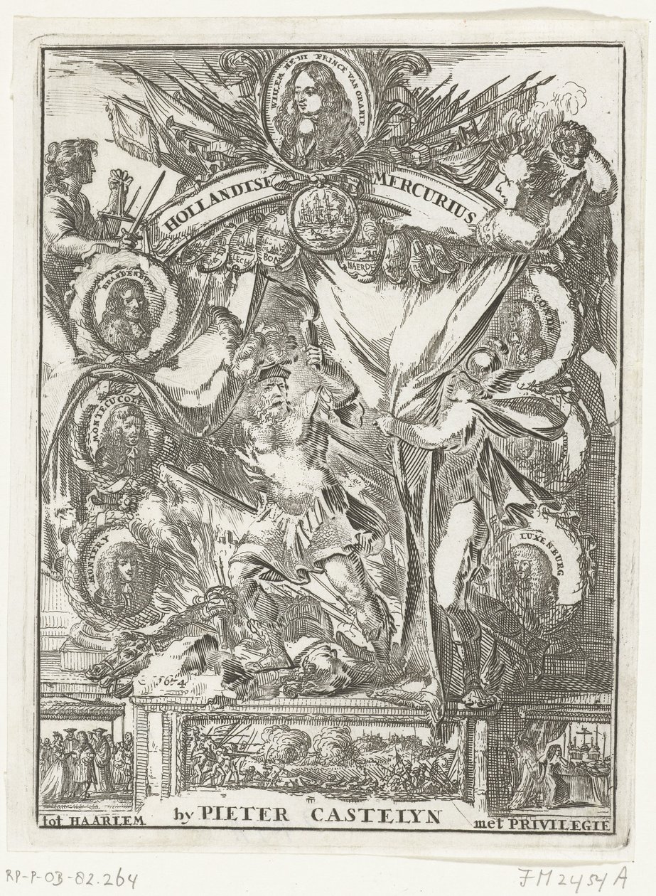 صفحة العنوان لـ Hollandsche Mercurius لعام 1673 (العنوان على الكائن) بواسطة مجهول