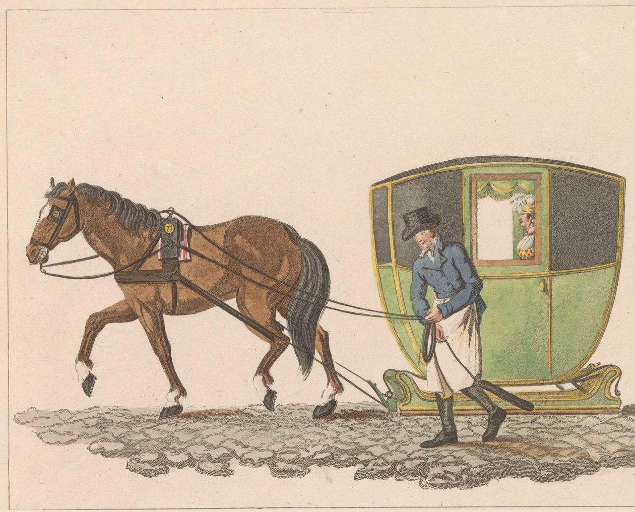 Toeslede، 1810-1825 مزلقة مستأجرة ، معلبة تحت اسم Sleede أو Slee (العنوان على الكائن) بواسطة مجهول