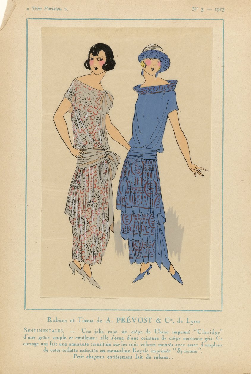 باريسي للغاية ، 1923 ، رقم 3: شرائط وأقمشة بقلم أ.بريفوست ... سينتيمينتاليس ... بواسطة مجهول