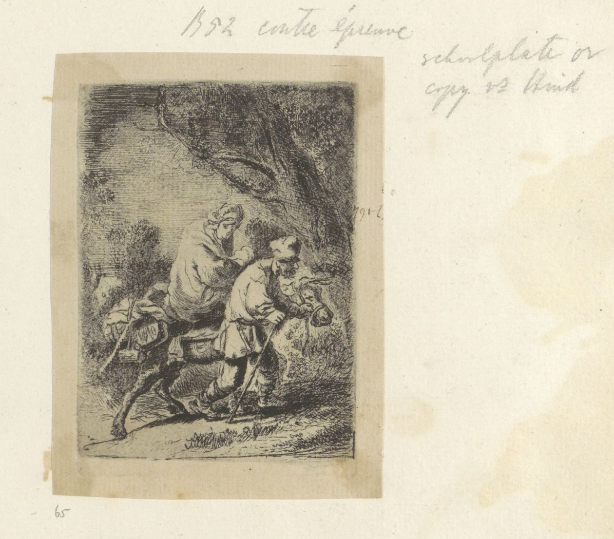 رحلة إلى مصر: لوحة صغيرة Recueil de Rembrandt بواسطة H. L. Basan ، 1807/1808 ، 65 (124) (عنوان السلسلة) Recueil de quatre-vingt-cinq estampes originales (عنوان المسلسل) بواسطة مجهول