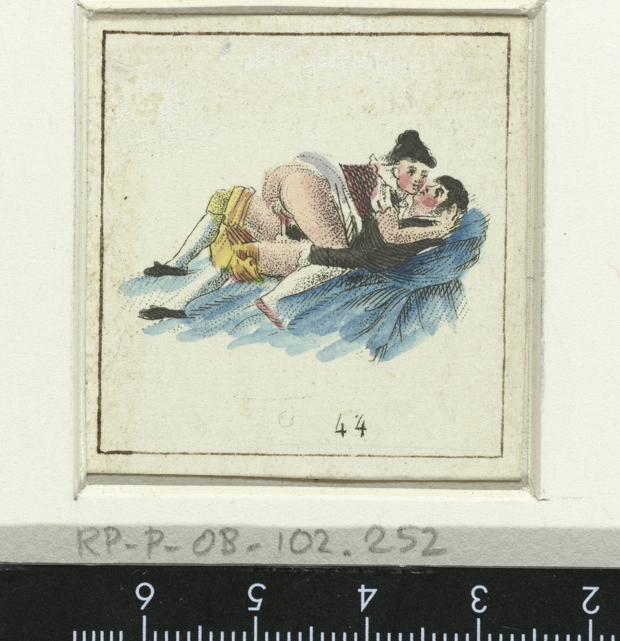 زوجان يمارسان الحب ، رجل وامرأة يرتدون ملابس ثمانية مشهد جنسي (عنوان المسلسل) بواسطة مجهول