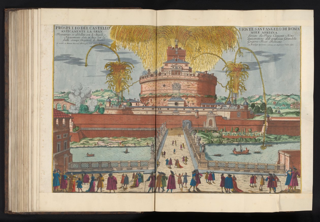 الألعاب النارية في Engelenburcht نشرة del Castello e Ponte Sant