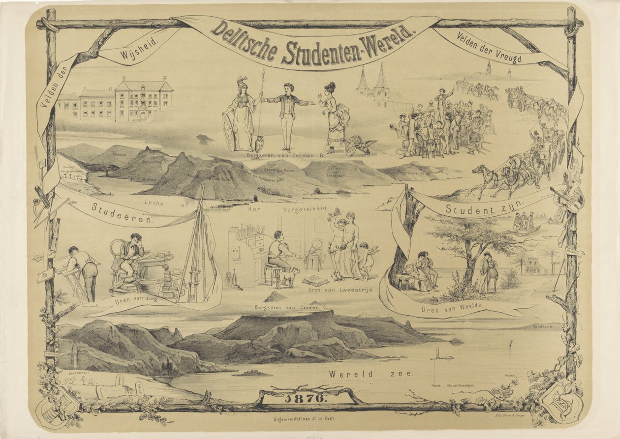 عالم طالب دلفت ، 1876 Delta Student World (العنوان على الكائن) بواسطة مجهول