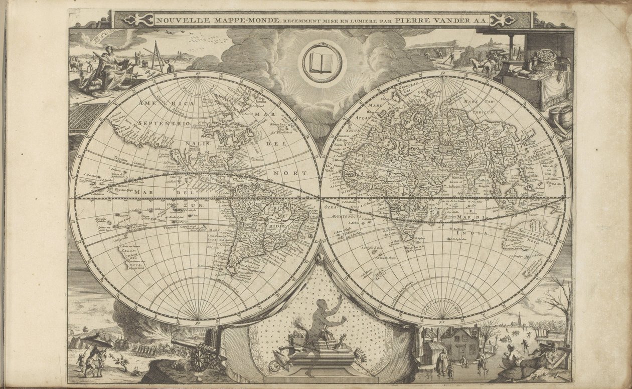 Wereldkaart New World Map (العنوان على الكائن) جزر الهند الشرقية والغربية وأماكن أخرى (عنوان السلسلة) بواسطة مجهول
