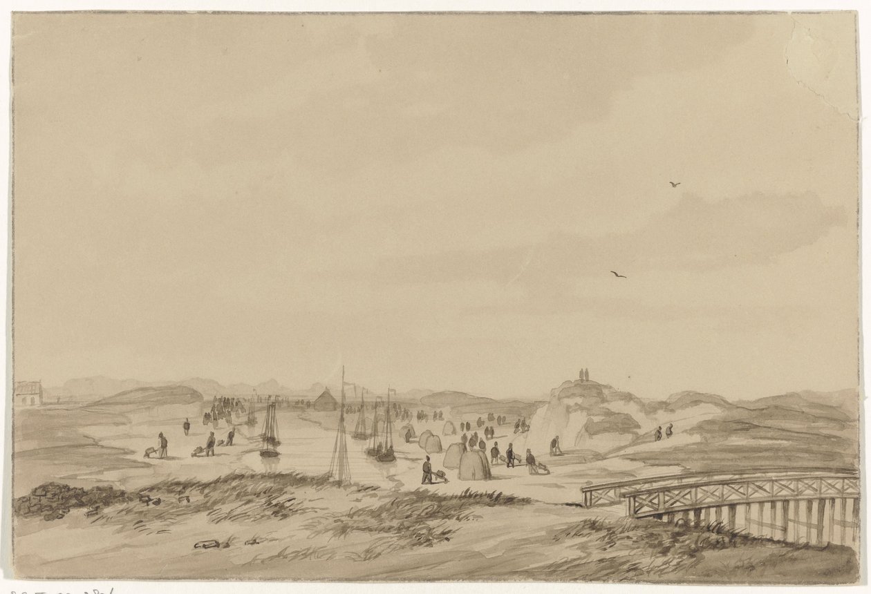 التنقيب عن الرمال في الكثبان الرملية بالقرب من لاهاي ، 1846 بواسطة مجهول