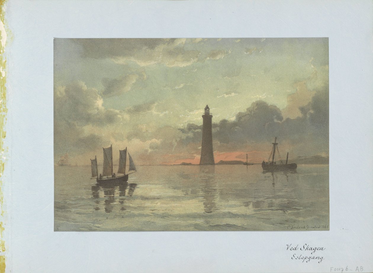 شروق الشمس بعد لوحة رسمها C. Frederick Sörensen فيد سكاجين سولوبجانج. (العنوان على الكائن) بواسطة مجهول