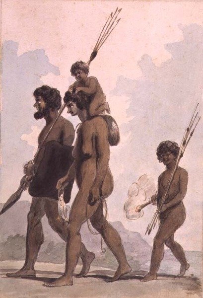 عائلة من نيو ساوث ويلز ، ربما بواسطة فيليب جيدلي كينج (1758-1808) ، 1788-1992 (ألوان مائية) بواسطة مجهول مجهول