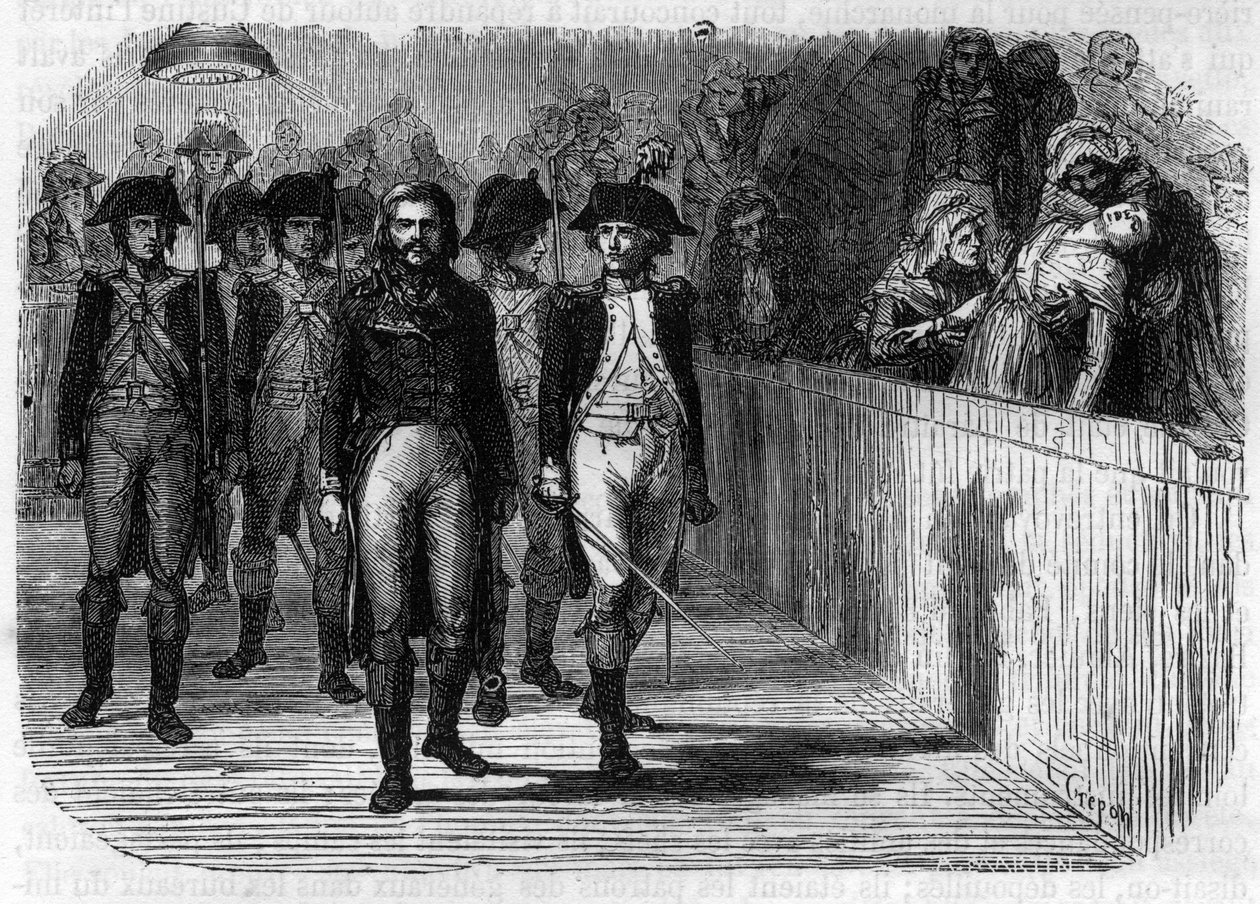 آدم فيليب دي كوستين (1740-1793) فرانسيه عام أمام المحكمة الثورية عام 1793 - نقش في "Histoire des Girondins" لألفونس دي لامارتين (1790-1869) 1865-1866 - مجموعة خاصة بواسطة مجهول مجهول
