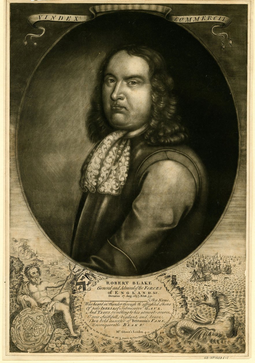 الأدميرال روبرت بليك (1599-1657) - مجهول - 1657 - Mezzotint - 37x25،5 - مجموعة خاصة بواسطة مجهول مجهول