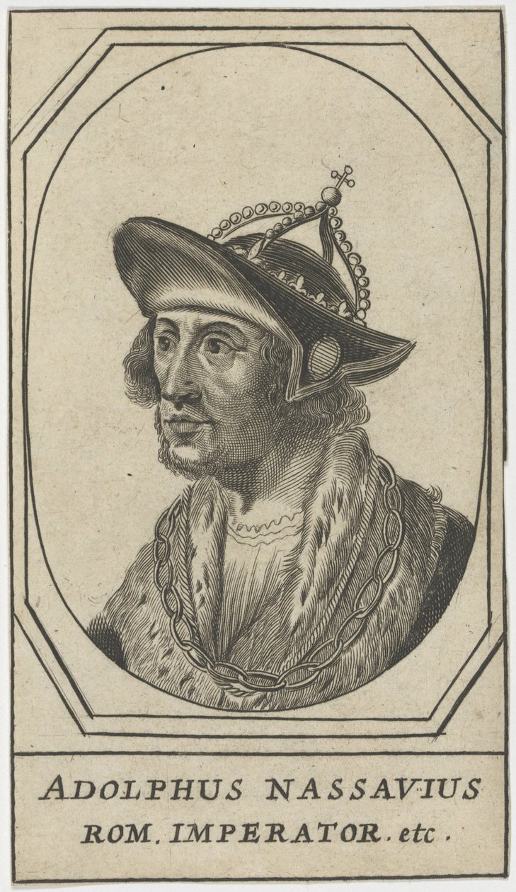 Adolphe de Nassau (1250-1298) - Adolf of Nassau ، ملك الرومان ، مجهول. النقش ، الحجم: 10،8x6،2 بواسطة مجهول مجهول